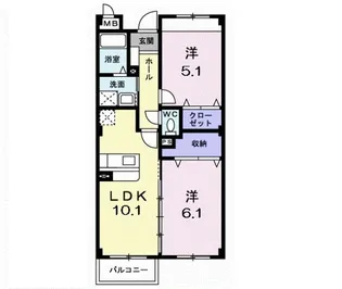 アネックス北中振【3階】の間取り