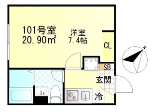 リバティ東門前【1階】の間取り