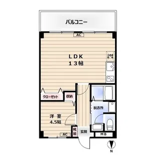 ハレイ中野【2階】の間取り