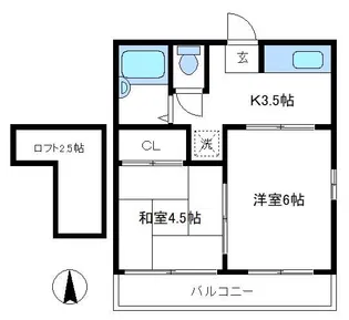 サン・クレール横浜B【2階】の間取り