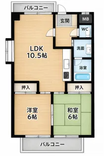 福洋マンション【6階】の間取り