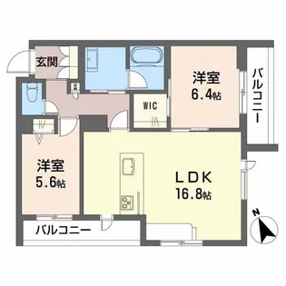 ベレオ中台【2階】の間取り
