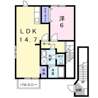パルテールセゾンB【2階】の間取り
