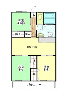 グランドハイツ野中【4階】の間取り