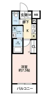プレール・ドゥーク門前仲町III【1階】の間取り