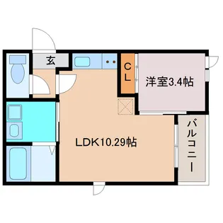 ナトゥラーレ北仙台【3階】の間取り