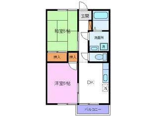 サンハイツB【1階】の間取り