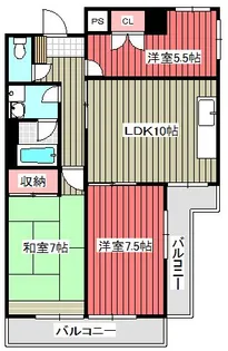 扶桑カシオハイツ【5階】の間取り
