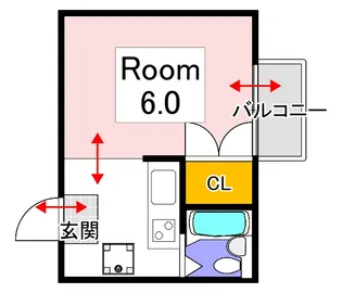 メゾンホワイト【3号室タイプ】【システムキッチンへ改装部屋】【1階】の間取り