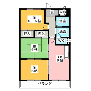 ガーデンハウス梅森台【2階】の間取り