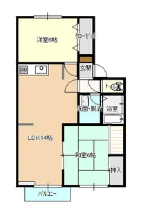 エスポワールB棟【2階】の間取り