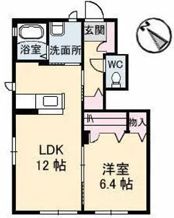 ルミエールZINDE【1階】の間取り