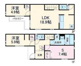 神奈川県川崎市多摩区長尾5【一戸建】の間取り