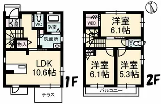 岡山県岡山市北区東古松【一戸建】の間取り