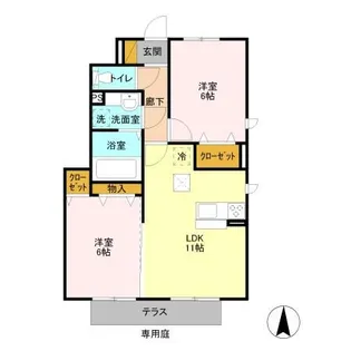 ソレアードカーサ【1階】の間取り