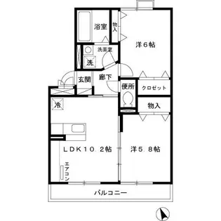 福島県郡山市御前南4【アパート】の間取り