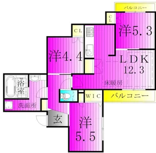 プランドール南流山【3階】の間取り