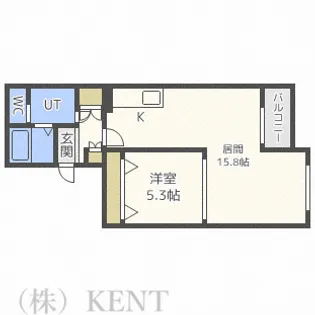 1LDKの間取り画像