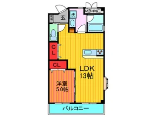 ヴィル山之上【3階】の間取り