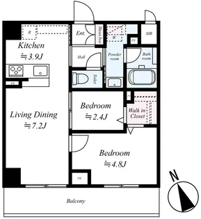 東京都新宿区若葉1【マンション】の間取り