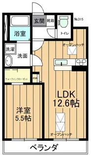 ルネス上浜【5階】の間取り