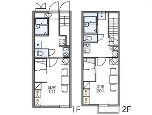 レオパレスSymphony【2階】の間取り