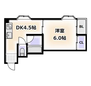 グランドハイツ万代東【6階】の間取り