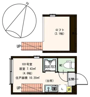 1Rの間取り画像