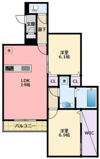 reussir今津【1階】の間取り