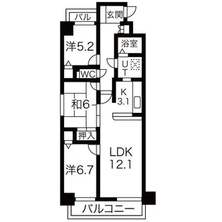 ラ・ポルテ桑名駅前【4階】の間取り