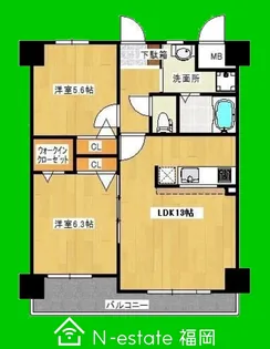 福岡県福岡市西区姪浜駅南2【マンション】の間取り