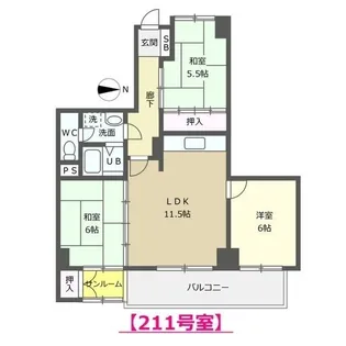 高畠ロイヤルレジデンス【2階】の間取り