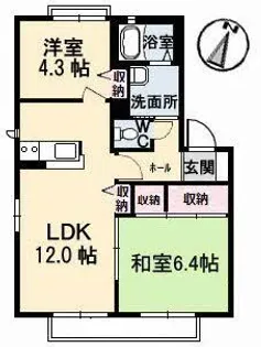 ノーザンライツ B棟【1階】の間取り