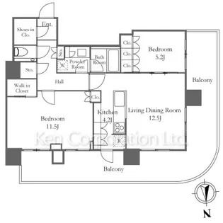 HARUMI FLAG PARK VILLAGE【43階】の間取り