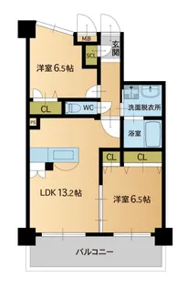 2LDKの間取り画像