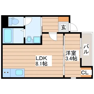 Azul八木山II【1階】の間取り