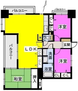 エバーライフ久留米中央【14階】の間取り