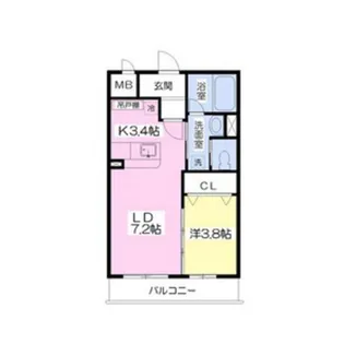 カーサビアンカ谷藤【1階】の間取り