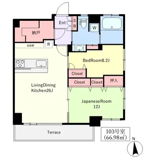 ラピス世田谷【1階】の間取り