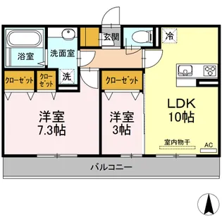 熊本県熊本市南区江越1【アパート】の間取り