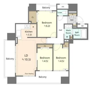 クレストラフィーネ大森駅前【12階】の間取り