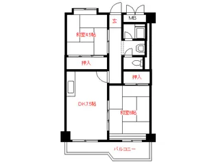 西道頓堀ハイツA棟【2階】の間取り