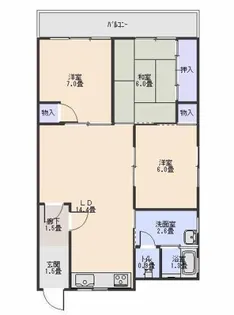 グランドハイツ片野【3階】の間取り