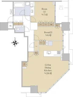 ドゥ・トゥール【5階】の間取り