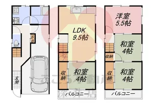 大阪府東大阪市旭町【一戸建】の間取り
