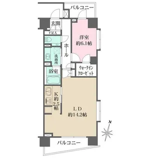 グルックハイム紀尾井町【6階】の間取り