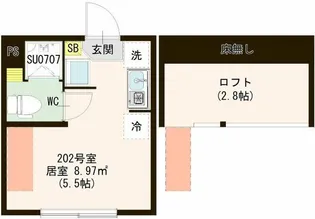 キューブときわ台【2階】の間取り