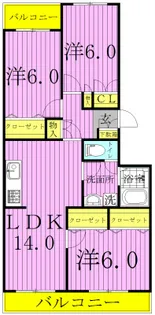 シャルム秋元【3階】の間取り