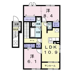 ディーテラス I【2階】の間取り