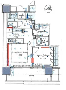 パークシティ中央湊ザタワー【9階】の間取り